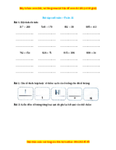 Bài tập cuối tuần Toán lớp 2 Tuần 32 Cánh diều (có lời giải)