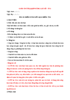 Giáo án NLS Toán 6 Kết nối tri thức Bài 33: Điểm nằm giữa hai điểm. Tia