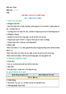 Giáo án Hỗn số Toán lớp 5 Kết nối tri thức