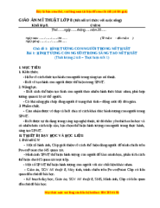 Giáo án Bài 1 Mĩ thuật 8 Kết nối tri thức: Hình tượng con người trong sáng tạo mĩ thuật