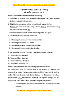 Đề thi giữa kì 2 Tiếng Anh 12 trường THPT Đoàn Thượng - Hải Dương năm 2023