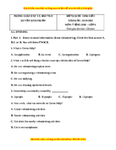 Đề thi học sinh giỏi Anh 6 Huyện Hoài Nhơn năm 2019-2020