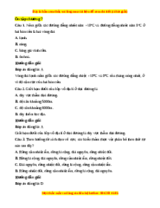 Trắc nghiệm tổng hợp Chương 7 Địa Lí 10 Kết nối tri thức