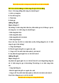 Trắc nghiệm KTPL 10 Bài 5 Chân trời sáng tạo: Giá cả thị trường và chức năng của giá cả thị trường