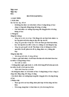 Giáo án Bài tập Chủ đề 1 Khoa học tự nhiên 9 Cánh diều