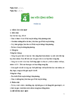 Giáo án Tuần 16 Hoạt động trải nghiệm lớp 5 Cánh diều