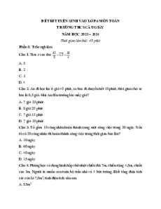 Đề thi vào lớp 6 Toán trường Cầu Giấy Hà Nội các năm