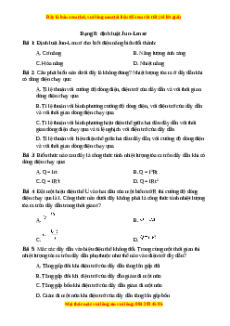 Trắc nghiệm Định luật Jun-Lenxơ Vật lí 9