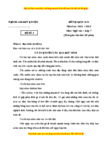 Đề thi cuối kì 1 Ngữ Văn lớp 7 Cánh diều có đáp án (đề 3)