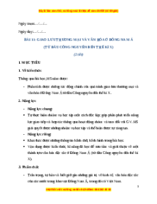 Giáo án Bài 11 Lịch sử 6 Cánh diều (2024): Giao lưu thương mại và văn hóa ở Đông Nam Á
