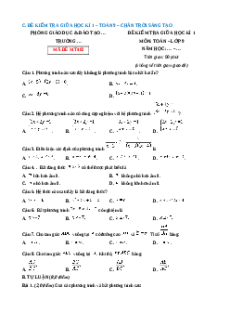 Đề thi giữa kì 1 Toán 9 Chân trời sáng tạo (Đề 10)