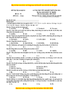 Đề Tốt nghiệp Hóa học 2024 theo đề tham khảo (Đề 10)