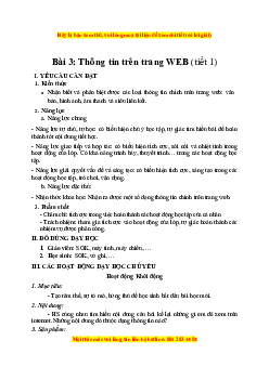Giáo án Bài 3 Tin học lớp 4 Kết nối tri thức: Thông tin trên trang web