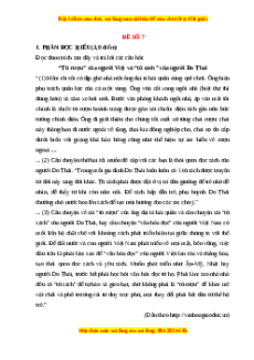 Đề thi giữa kì 1 Ngữ văn 12 - đề 7 có đáp án