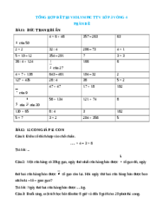 Đề thi Violympic Toán lớp 3 Vòng 4 có lời giải