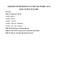 Chuyên đề ĐGTD ĐHBK Hà Nội TSA phần Tư duy toán học
