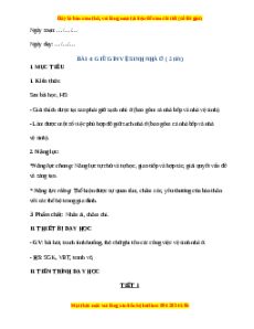 Giáo án Giữ vệ sinh nhà ở TNXH lớp 2 Chân trời sáng tạo