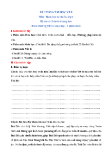 Đề cương Cuối kì 2 KHTN 6 Chân trời sáng tạo (song song)