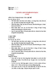 Giáo án Chủ đề 3 HĐTN 12 Kết nối tri thức: Hoàn thiện bản thân