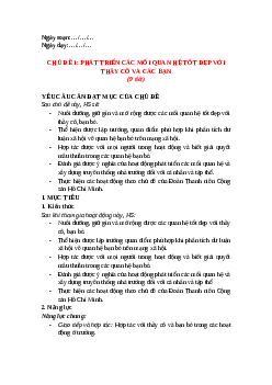 Giáo án Chủ đề 1 HĐTN 12 Kết nối tri thức: Phát triển các mối quan hệ tốt đẹp với thầy cô và các bạn
