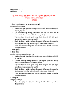 Giáo án Chủ đề 1 HĐTN 12 Kết nối tri thức: Phát triển các mối quan hệ tốt đẹp với thầy cô và các bạn