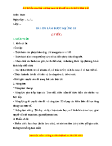 Giáo án Em làm được những gì Toán 2 Chân trời sáng tạo