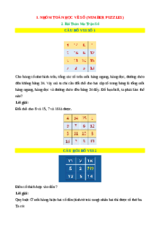 Bài toán ma trận số - Toán đố, Toán IQ (có lời giải)