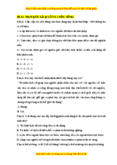 Trắc nghiệm Bài 2 Lịch sử 10 Cánh diều: Tri thức lịch sử và cuộc sống