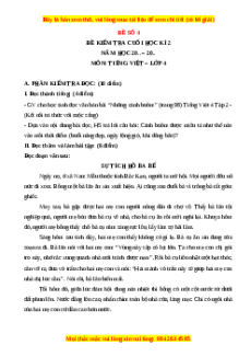Đề thi cuối kì 2 Tiếng Việt lớp 4 Kết nối tri thức (Đề 4)
