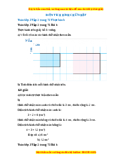 Giải Sgk Toán lớp 3 Bài 33: Diện tích hình chữ nhật (Chân trời sáng tạo)
