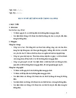 Giáo án Bài 9: Sơ đồ hệ thống điện trong gia đình (2024) Công nghệ Điện - Điện tử 12 Cánh diều
