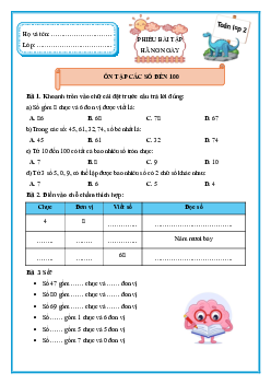 Bài tập hàng ngày Toán lớp 2 Cánh diều Học kì 1