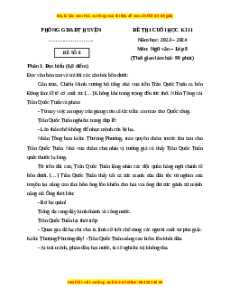 Đề thi cuối kì 2 Ngữ văn 8 Cánh diều (Đề 8)