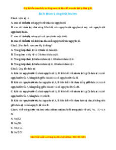 Trắc nghiệm Hóa trị, công thức hóa học KHTN 7 Cánh diều