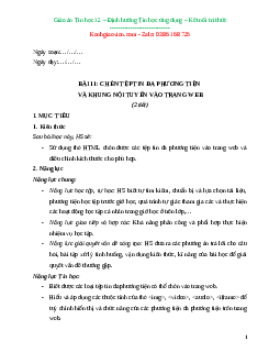 Giáo án Bài 11: Chèn tệp tin đa phương tiện và khung nội tuyến vào trang web Tin học 12 Kết nối tri thức