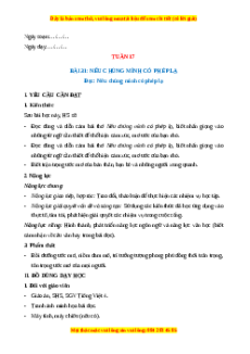 Giáo án Tuần 17 Tiếng Việt lớp 4 Kết nối tri thức