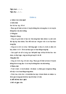 Giáo án Tuần 12 Hoạt động trải nghiệm lớp 5 Kết nối tri thức