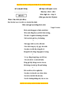 Đề thi cuối kì 2 Ngữ văn 11 Chân trời sáng tạo (Đề 2)