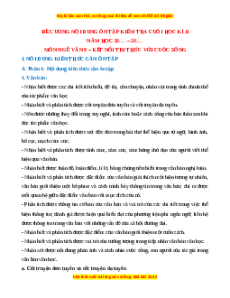 Đề cương ôn tập cuối kì 2 Ngữ văn 8 Kết nối tri thức
