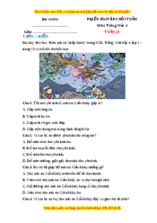 Bài tập cuối tuần Tiếng việt 4 Tuần 20 (có lời giải)