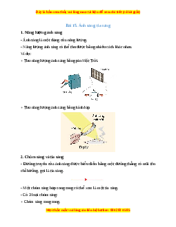 Lý thuyết Khoa học tự nhiên 7 Chân trời sáng tạo Bài 15: Ánh sáng, tia sáng
