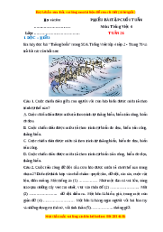 Bài tập cuối tuần Tiếng việt 4 Tuần 26 (có lời giải)