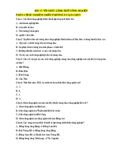 Trắc nghiệm Bài 17: Tổ chức lãnh thổ công nghiệp Địa lí 12 Đúng-Sai, Trả lời ngắn sách mới 2025