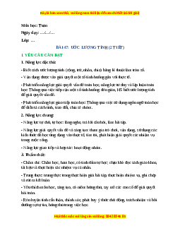 Giáo án Ước lượng tính Toán lớp 4 Cánh diều
