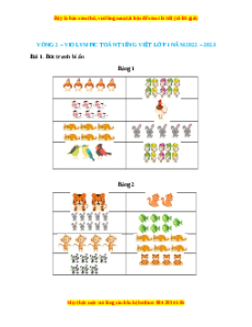 Đề thi Violympic Toán lớp 1 Vòng 2 có lời giải