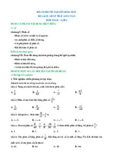 Đề cương ôn tập Giữa kì 2 Toán 6 Chân trời sáng tạo Cấu trúc mới
