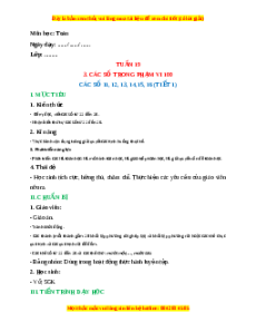 Giáo án Các số 11, 12, 13, 14, 15, 16  Toán lớp 1 Cánh diều