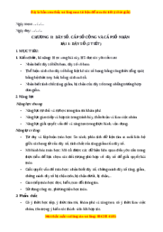Giáo án Dãy số Toán 11 Chân trời sáng tạo
