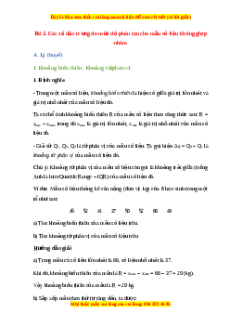 Lý thuyết Bài 3: Các số liệu đặc trưng đo mức độ phân tán cho mẫu số liệu không ghép nhóm Toán 10 Cánh diều