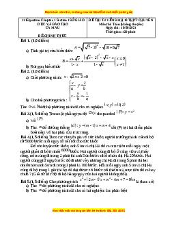 Đề thi vào 10 môn Toán tỉnh Cà Mau năm 2022